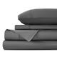 LBRO2M 100% Cotton 1200 Thread Count Sheets Set King Size,Bed Sheet 4 Piece Sets,All Season,16 inches Deep Pocket (Dark Grey, King)