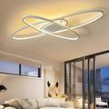 LED Ceiling Light Living Room Light Dimmable with Remote Control Oval Design 3 Ring Metal Acrylic Chandelier for Dining Room Bathroom Kitchen Ceiling Lamps Home Lighting