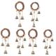 Sosoport 6 Pcs Rattan Ring Wind Chimes Wind Bell Door Decoration Wind Bell Pendant Garden Bell Wind Chime Witches Bells Door Knob Hanger Witchcraft Retro Wind Chime Household Door Hook Iron