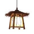 CSSYKV Lighting Retro Rustic Wicker Rattan Chandelier Bamboo Basket Light Fixture Hanging Lights LED Pendant Farmhouse Coastal Light Ceiling Light Shade,E27 Base For Garden, Dining Room, Study, Bedroo