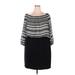 Gabby Skye Casual Dress - Shift Boatneck 3/4 sleeves: Black Color Block Dresses - Women's Size 20 Plus