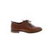 Aldo Flats: Oxford Chunky Heel Casual Brown Solid Shoes - Women's Size 7 - Almond Toe