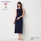 Women's 3D Knit Ribbed Sleeveless Dress | Navy | Medium | UNIQLO US