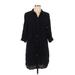 SONOMA life + style Casual Dress - Shirtdress: Black Dresses - Women's Size Large