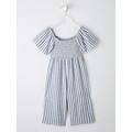 Mini V By Very Girls Gingham Woven Jumpsuit - Blue