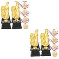 Yardwe 2 Sets Trophy Medal Home Accessories Decor Award Trophy Cups Artificial Trophy Soccer Toys Metal Trim Decor Home Decor Decorative Award Trophy Gift Sports Child Polyester