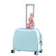 ZNBO Children's Ride-On Suitcase and Kid's Hand Luggage,Children's sit Ride Suitcase on Wheels Kids 18/20 inch,Slide Rolling Luggage Travel Wooden Horse Trolley case,Blue,18