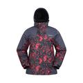 Mountain Warehouse Shadow Mens Printed Ski Jacket - Snowproof, Extra Warmth, Fleece Lined, Adjustable Hem, Cuff & Hood - Ideal Warm Clothing for Holidays Dark Grey XS