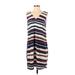 Halogen Casual Dress - Shift: Blue Stripes Dresses - Women's Size Small