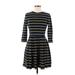 Forever 21 Casual Dress - Fit & Flare: Blue Stripes Dresses - Women's Size Medium