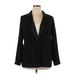 LC Lauren Conrad Blazer Jacket: Below Hip Black Print Jackets & Outerwear - Women's Size X-Large