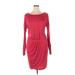 BCBGMAXAZRIA Casual Dress - Sheath: Red Solid Dresses - Women's Size Large
