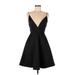 H&M Cocktail Dress - Party: Black Solid Dresses - Women's Size 6