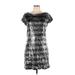 White House Black Market Cocktail Dress - Party: Silver Print Dresses - Women's Size Large