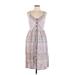 Universal Thread Casual Dress - Shirtdress Scoop Neck Sleeveless: Gray Plaid Dresses - Women's Size Large