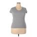 Lotus Tee Short Sleeve T-Shirt: Gray Marled Tops - Women's Size 2X-Large
