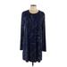 BCBGeneration Casual Dress - Mini Crew Neck Long sleeves: Blue Dresses - New - Women's Size Large