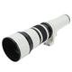 500mm F6.3 Manual Camera Lens, Telephoto Lenses, Manual Focus Telephoto Lens with T2 FX Adapter Ring Accuracy Scale Lens for Scenery Bird Wildlife Photography (White)