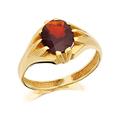 F.Hinds 9ct Yellow Gold Gentleman's Garnet Gipsy Ring Jewelry Men Gift - T