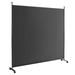6 Feet Single Panel Rolling Room Divider with Smooth Wheels - 73" x 12" x 73" (L x W x H)