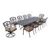 Ten Star 11-Piece Patio Dining Set (with 2 Swivel Rockers) with Cushions and 42 x 92/ 42 x 120" Rectangular Extension Table