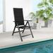 Outdoor Dining Chair with Soft Padded Seat and 7-Position Adjustable Backrest-Black - 58 x 70 x 112 cm