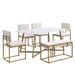 Faux Marble 5-Piece Dining Table Set w/Upholstered Dining Chairs and Bench