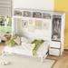 Murphy Bed Wall Bed with Closet & Drawers, Built-in Top Shelf, Murphy Cabinet Storage Bed