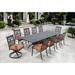 St.Cruz 11-Piece Patio Dining Set (with 2 Swivel Rockers) with Cushions and 42 x 92/ 42 x 120" Rectangular Extension Table