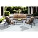 Nassau 4-Piece Patio Sofa Conversation Set (with 2 Adjustable Club Chairs) with Cushions and 21 x 42'' Rectangular Coffee Table