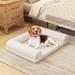 Egg-Foam Dog Crate Bed with 3-Side Bolster and Removable Washable Bed Cover