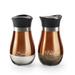 Cafe Contempo Copper And Glass 2-piece Salt And Pepper - 2.36"W x 2.36"D x 4.53"H