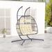 Hanging Egg Chair Hammock Chair Twins Basket Hanging Chair, Beige