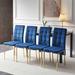 Mid-Century Modern 5 Piece Dining Table Set, 47.24'' Rectangular MDF Dining Table with 4 Velvet Upholstered Dining Chairs