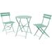 Green Foldable Camping Chairs, Steel Accent Chairs & Table Set