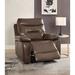 Luxurious Leather-Gel Match Power Recliner with Horizontal Tufting