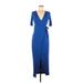 Forever 21 Casual Dress - Wrap: Blue Dresses - Women's Size Small