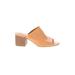 Lane Bryant Sandals: Slip On Stacked Heel Bohemian Tan Solid Shoes - Women's Size 9 Plus - Open Toe