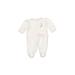 Little Me Long Sleeve Outfit: Ivory Jacquard Bottoms - Size Newborn