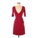 Forever 21 Casual Dress - Wrap: Burgundy Dresses - Women's Size Small