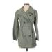 Style&Co Jacket: Mid-Length Green Print Jackets & Outerwear - Women's Size P