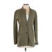 J.Crew Factory Store Blazer Jacket: Below Hip Green Print Jackets & Outerwear - Women's Size Small