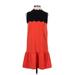 Victoria Beckham for Target Casual Dress - DropWaist Mock Sleeveless: Red Print Dresses - Women's Size Small