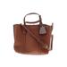 Tory Burch Leather Satchel: Pebbled Brown Solid Bags