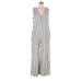 Madewell Jumpsuit V-Neck Sleeveless: Silver Print Jumpsuits - Women's Size Medium