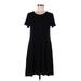 Old Navy Casual Dress - Mini Crew Neck Short sleeves: Black Solid Dresses - Women's Size Medium