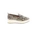 Karl Lagerfeld Paris Flats: Slip-on Platform Boho Chic Tan Snake Print Shoes - Women's Size 8 - Round Toe