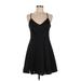 Parker Casual Dress - Mini Plunge Sleeveless: Black Print Dresses - Women's Size Medium