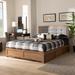 Baxton Studio Lene Modern Transitional Dark Grey Fabric & Ash Walnut Brown Finished Wood Queen Size 3-Drawer Platform Storage Bed - Wholesale Interiors Lene-Dark Grey/Ash Walnut-Queen