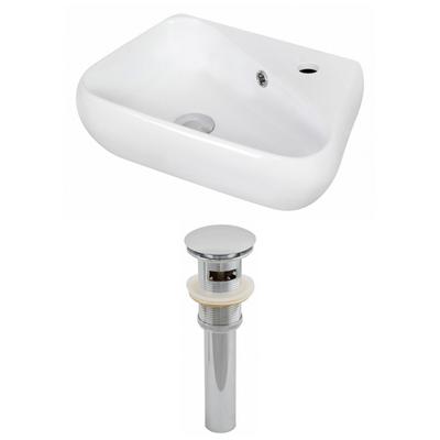 17.5-in. W Wall Mount White Vessel Set For 1 Hole Right Faucet - American Imaginations AI-14869